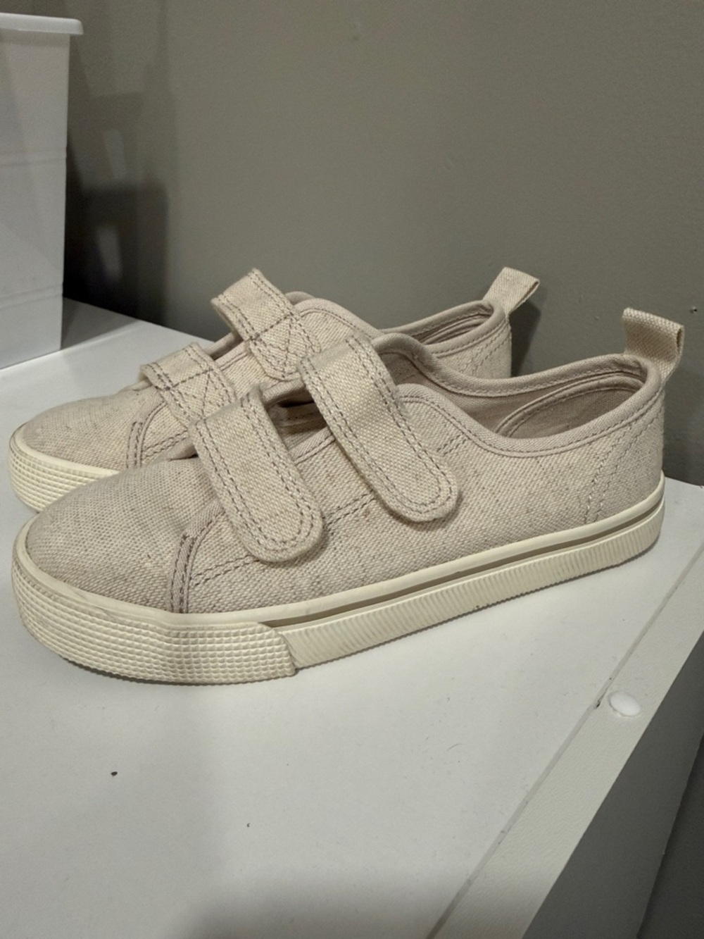 HNM Kids Neutral Canvas Velcro Sneakers - Cream